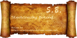 Sterbinszky Botond névjegykártya