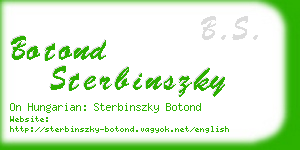 botond sterbinszky business card